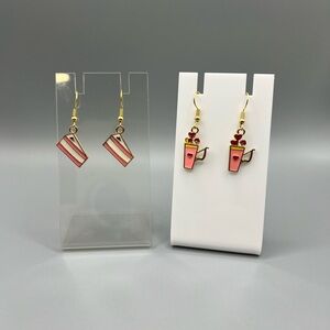 🆕 Pink and Gold Earrings Set - Handmade #163
